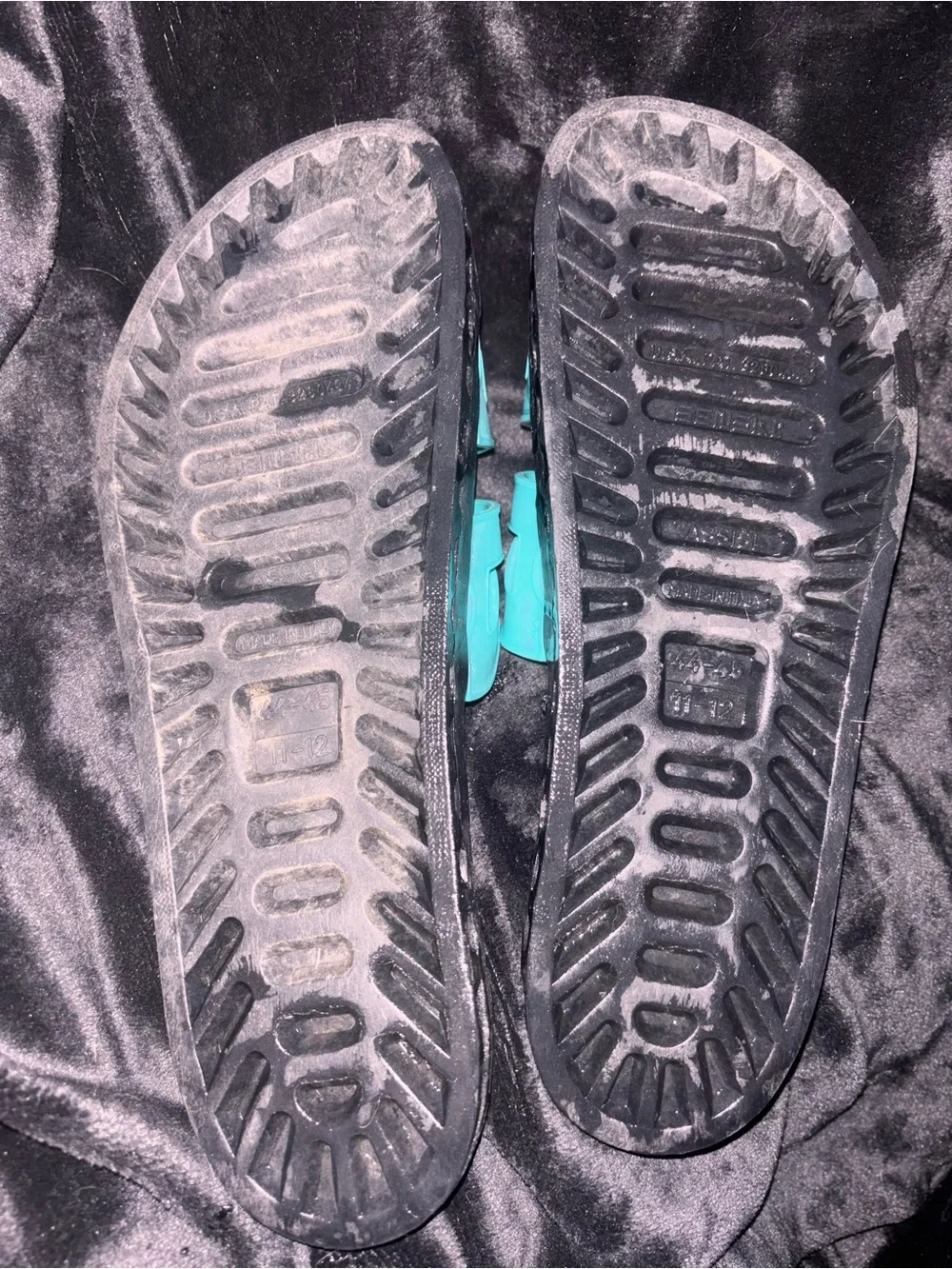 Sensi Assisi Massage Slide Sandals Black Teal Italy Men’s 11-12 EU 44-45